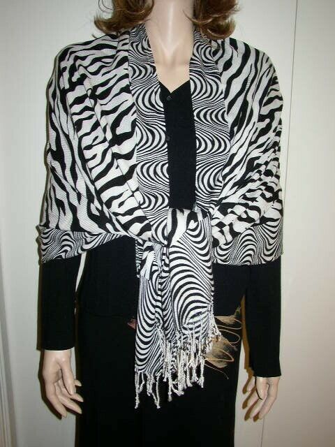 Fabulous, Black and White Animal Print Scarf, Wrap, Shawl, etc.