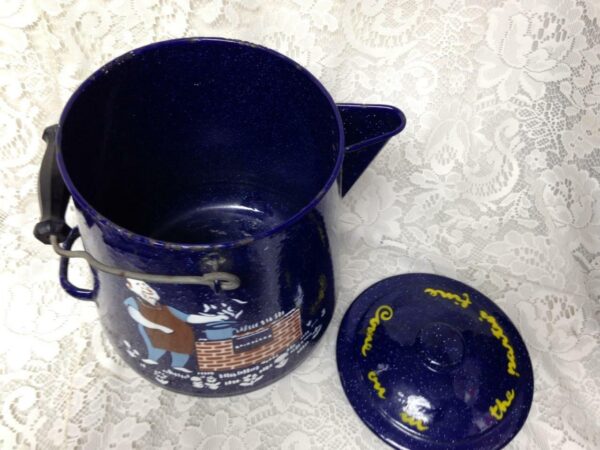 Vintage, Rare, Enamelware, 8pc Party Time Coffee-Mug Set