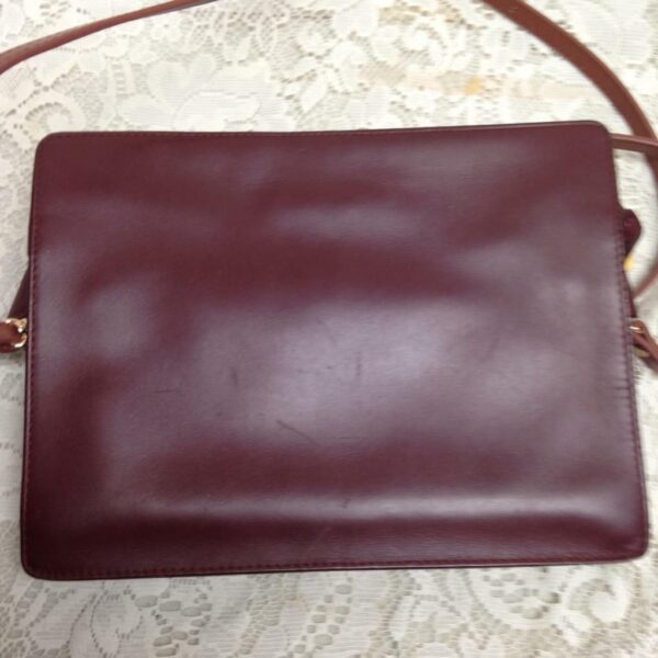 Authentic, Cartier Burgundy, Leather Clutch- Purse 10.5in x 8in x 2in