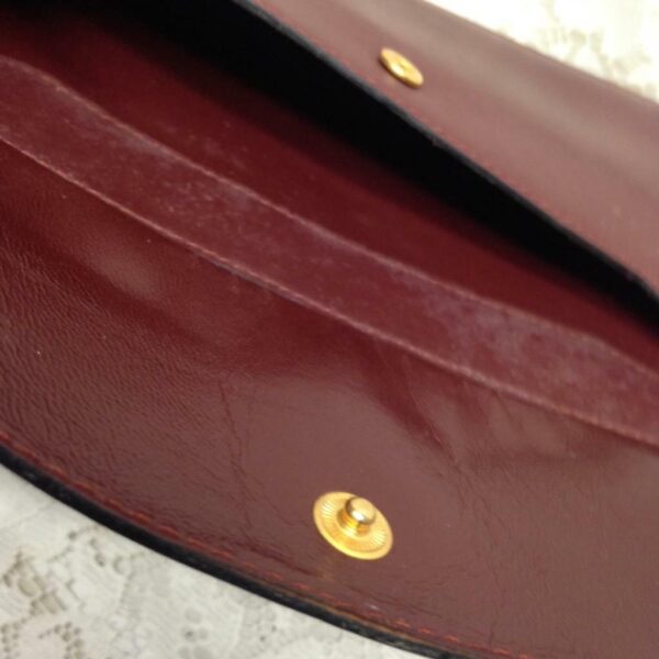 Authentic, Cartier Burgundy, Leather Clutch- Purse 10.5in x 8in x 2in