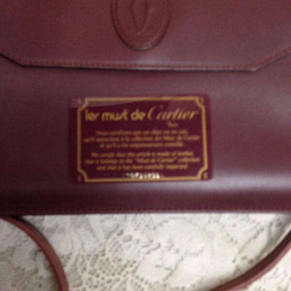 Authentic, Cartier Burgundy, Leather Clutch- Purse 10.5in x 8in x 2in