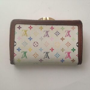 Louis Vuitton Multi-color White Compact Kisslock Bifold Wallet 5.5inx4in(TH1015)