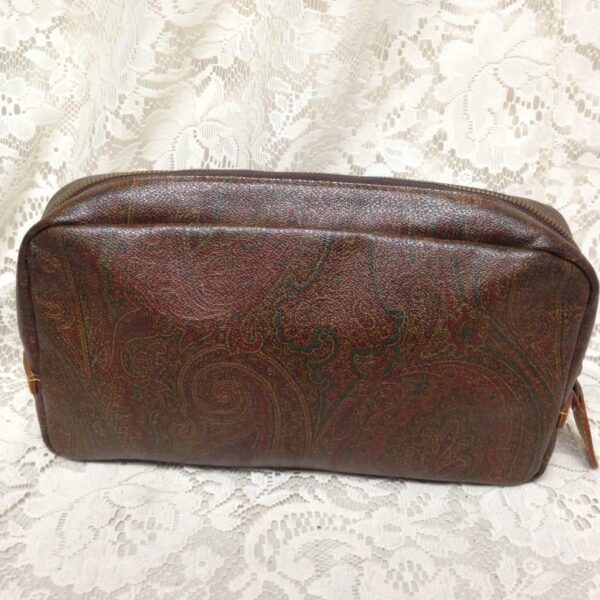 Etro, Italy, Burgundy Paisley Clutch- Wristlet 11in x 6in x 2in