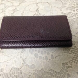 Authentic, Louis Vuitton, Burgundy Taiga Leather 4-Hooks Key Case 4.25in x 2.5in