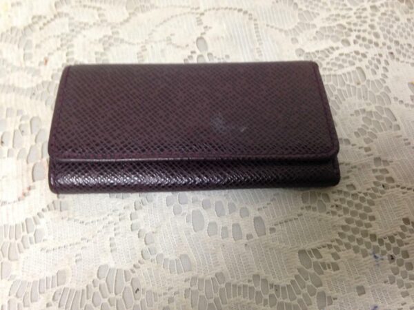 Authentic, Louis Vuitton, Burgundy Taiga Leather 4-Hooks Key Case 4.25in x 2.5in