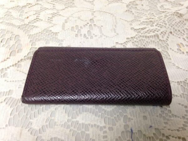 Authentic, Louis Vuitton, Burgundy Taiga Leather 4-Hooks Key Case 4.25in x 2.5in
