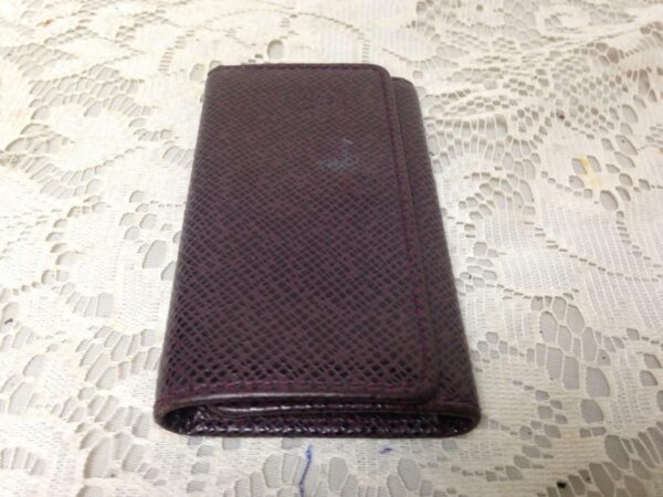 Authentic, Louis Vuitton, Burgundy Taiga Leather 4-Hooks Key Case 4.25in x 2.5in