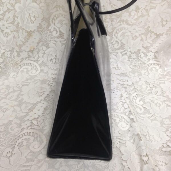 Ferragamo Large Black Enamel Patent Tote- Shoulder Bag 16in x 11in x 5.5in