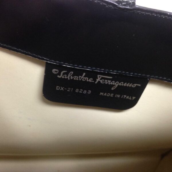 Ferragamo Large Black Enamel Patent Tote- Shoulder Bag 16in x 11in x 5.5in