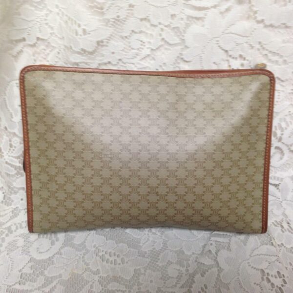 Celine, Paris, Italy Cream Macadam, 2-way Clutch-Crossbody 11in x 7in x 3in