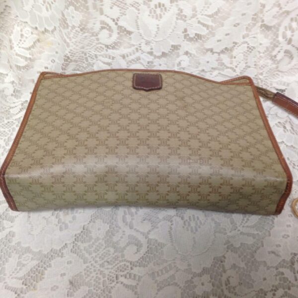 Celine, Paris, Italy Cream Macadam, 2-way Clutch-Crossbody 11in x 7in x 3in