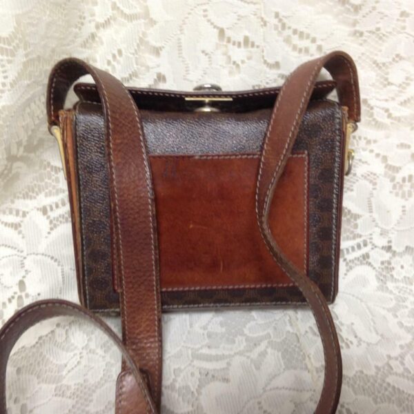 Celine, Square,Boxy Brown Macadam 2-way Mini Purse-Crossbody 6.5in x 5.5in x 2in