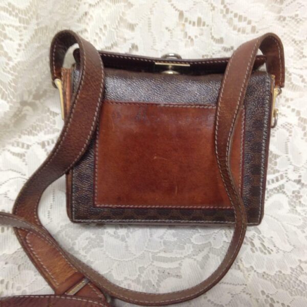 Celine, Square,Boxy Brown Macadam 2-way Mini Purse-Crossbody 6.5in x 5.5in x 2in