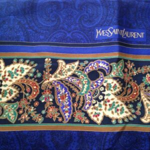 Vintage, Yves Saint Laurent Multi color Paisley Ladies Scarf 34in x 34in