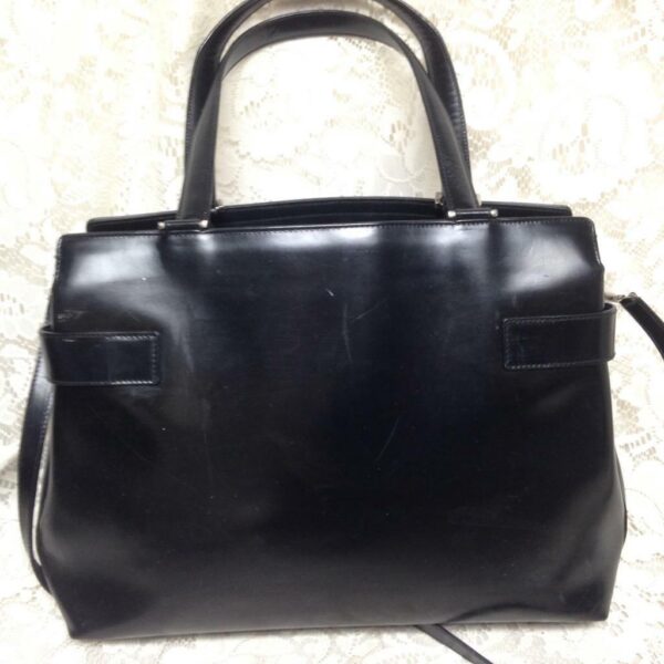 Ferragamo, 2-way Black Leather Handbag-Crossbody 13in x 9in x 4in