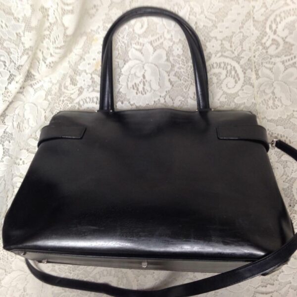 Ferragamo, 2-way Black Leather Handbag-Crossbody 13in x 9in x 4in