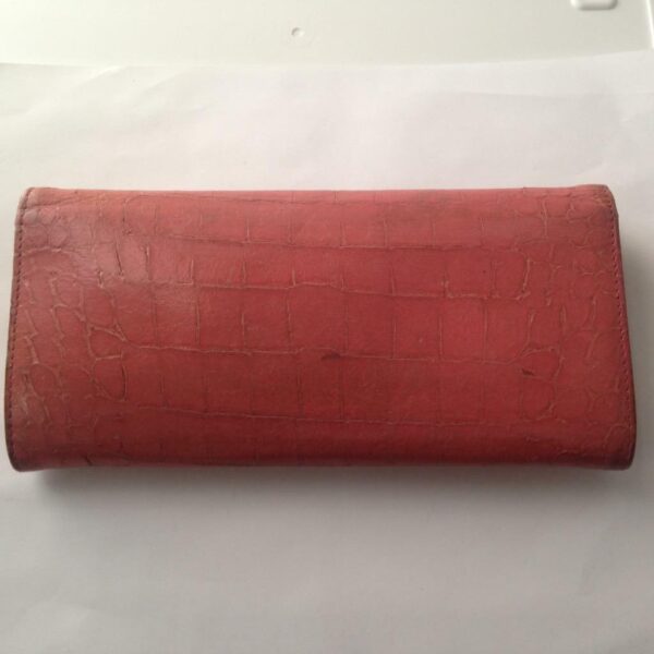 Authentic Miu-Miu Pink Crocodile Leather Long Wallet 8in x 4in