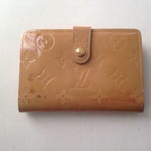 Louis Vuitton, Vernis Mono, Tan Compact Bifold Wallet- 4in x 4in(MI0098)