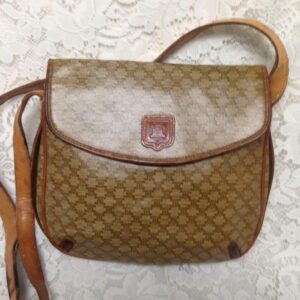 Vintage Celine Beige Macadam Handbag Crossbody 9.5in x 8.5in x 1.5in