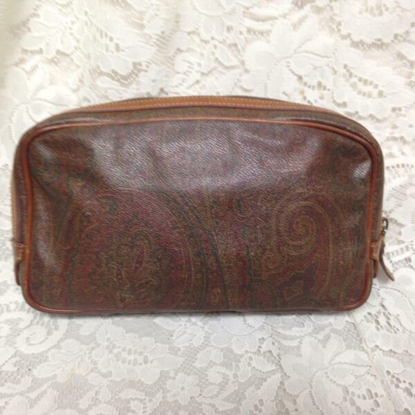 Etro, Italy, Burgundy Paisley Clutch- Cosmetic Pouch 11in x 6in x 3in