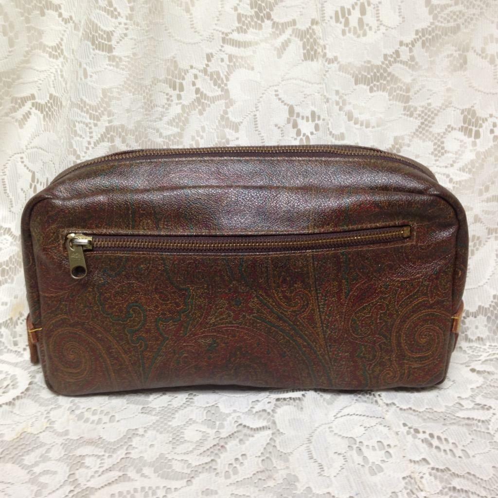 Etro, Italy, Burgundy Paisley Clutch- Cosmetic Pouch 11in x 6in x 3in