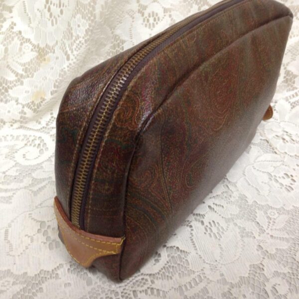 Etro, Italy, Burgundy Paisley Clutch- Cosmetic Pouch 11in x 6in x 3in