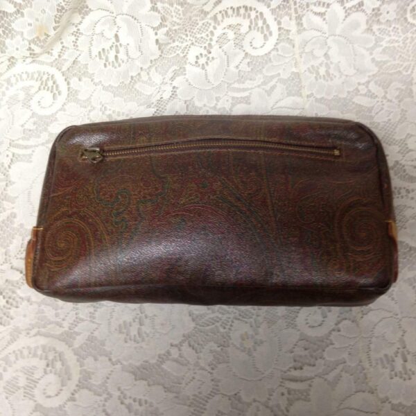 Etro, Italy, Burgundy Paisley Clutch- Cosmetic Pouch 11in x 6in x 3in