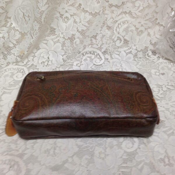 Etro, Italy, Burgundy Paisley Clutch- Cosmetic Pouch 11in x 6in x 3in