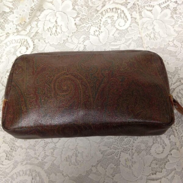 Etro, Italy, Burgundy Paisley Clutch- Cosmetic Pouch 11in x 6in x 3in