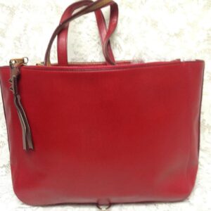 Authentic, Chloe Red Leather Hand-Shoulder Bag 14in x 11in x 4in