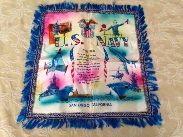 Vintage, Rare, Mother, US Navy Pillow Case, 17in x17in