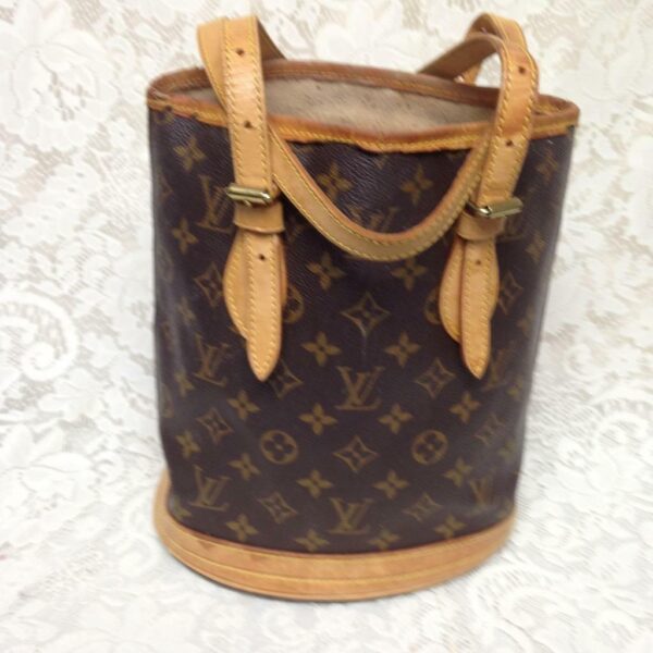 Louis Vuitton, Brown Mono PM Bucket Handbag (SR1928)