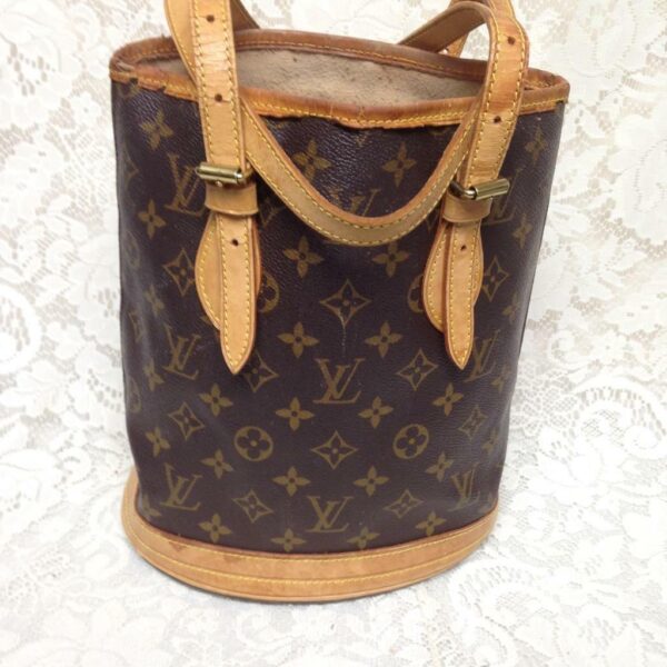 Louis Vuitton, Brown Mono PM Bucket Handbag (SR1928)