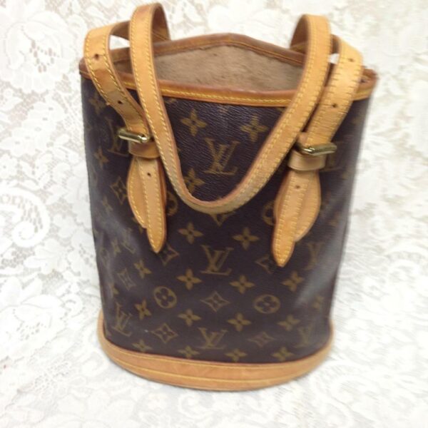 Louis Vuitton, Brown Mono PM Bucket Handbag (SR1928)