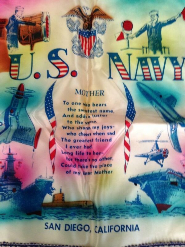 Vintage, Rare, Mother, US Navy Pillow Case, 17in x17in