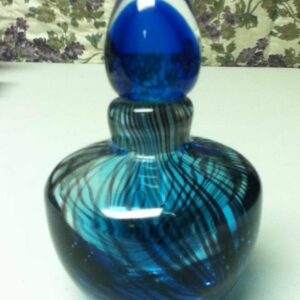 Fabulous, Heavy, Swirled, Rounded Blue Glass, Scent - Perfume Bottle