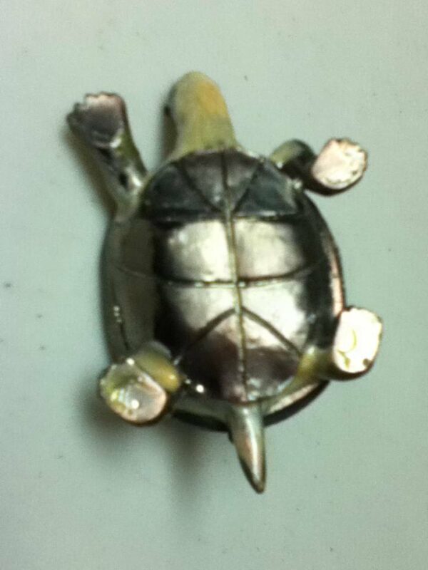 Red Enamel Turtle with Rhinestones Gift or Ring Box