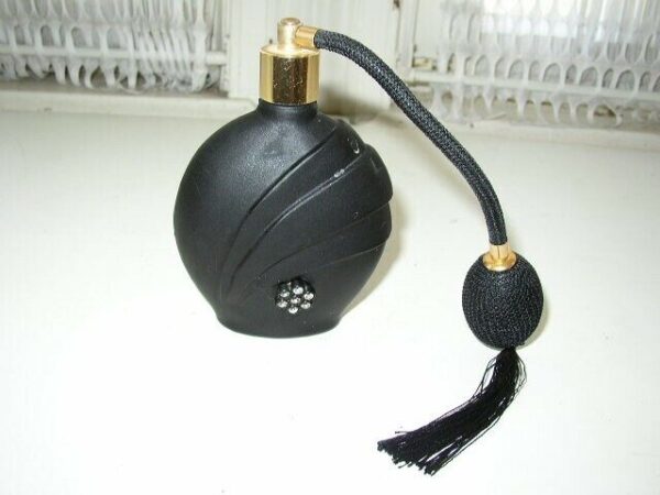 Beautiful, Black Glass Scent - Perfume Atomizer with Puffer