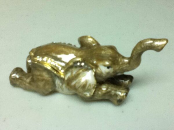 Golden Brown Enamel Elephant- Gift or Ring Box