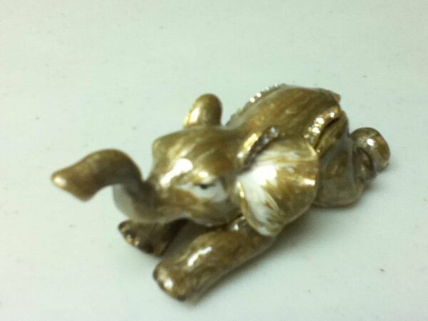 Golden Brown Enamel Elephant- Gift or Ring Box