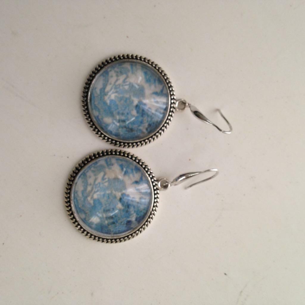 Blue Willow Dangling Earrings