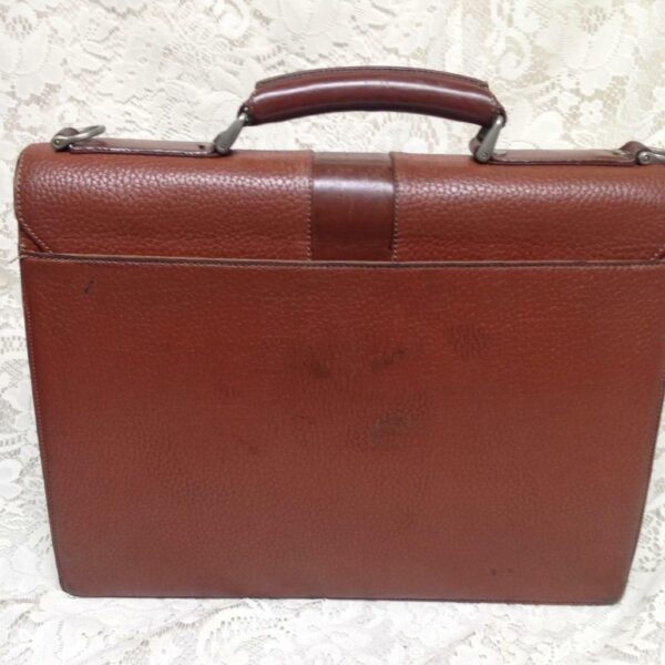 Authentic Burberrry, Tan-Brown Leather Large Briefcase 15in x 11in x 3in