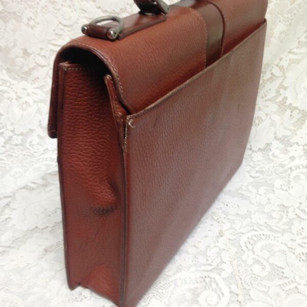 Authentic Burberrry, Tan-Brown Leather Large Briefcase 15in x 11in x 3in