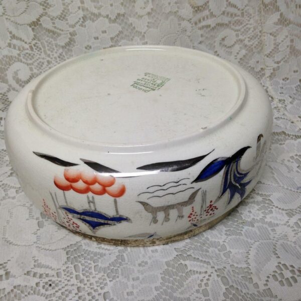 Vintage, England, Gaudy Blue Willow 2pc 9inx5.5in Soup Tureen-Pasta- Salad Bowl