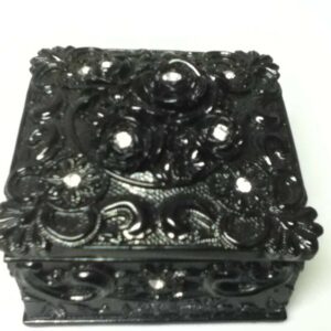 2-pc Black Lacquer Trinket Box with Rhinestones This is a beautiful trinket box