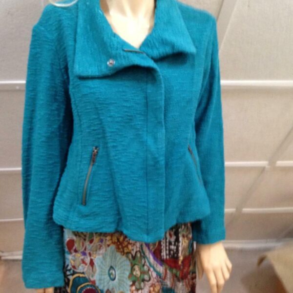 Vintage Investments Aqua Blue Blazer-Jacket (M-L)