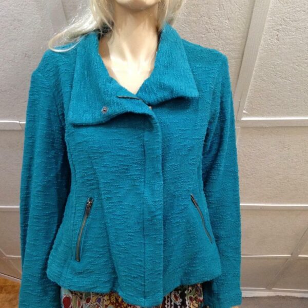 Vintage Investments Aqua Blue Blazer-Jacket (M-L)