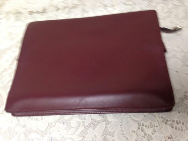 Authentic, Cartier Burgundy, Leather Clutch- Purse 10.5in x 8in x 2in