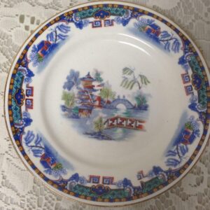 Vintage, Rare, England, Parrot Pattern,Variant, Gaudy Blue Willow 6in Breadplate