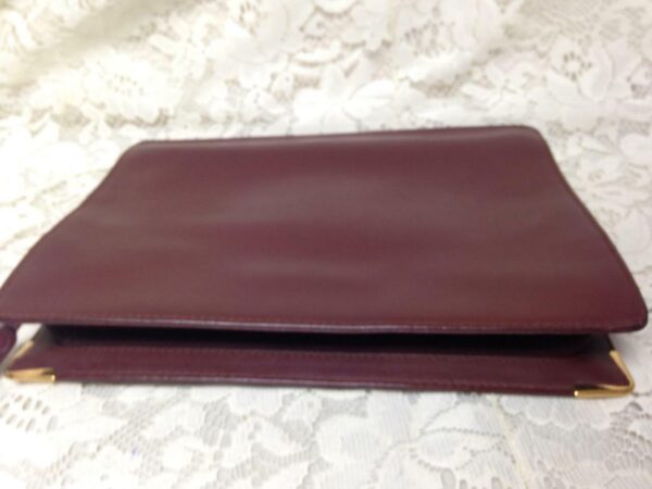 Authentic, Cartier Burgundy, Leather Clutch- Purse 10.5in x 8in x 2in